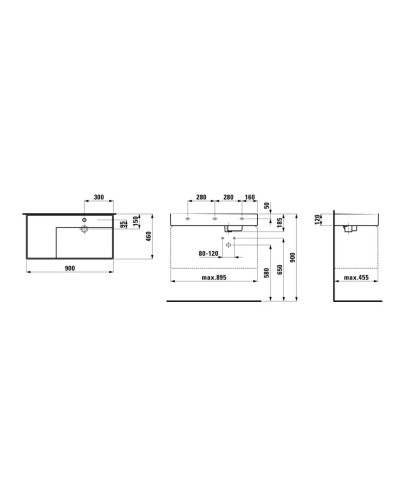 Раковина 90x46 см Laufen Kartell by Laufen 8.1033.9.000.111.1