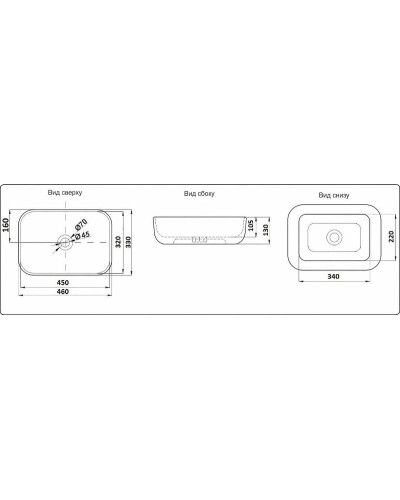 Раковина-чаша CeramaLux 46 D1333H131 Серебро Белая