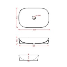 Раковина 65x41,5 см Artceram Ghost GHL002 03 00 nero lucidox0