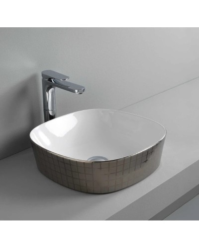 Раковина 42x42 см Artceram Ghost GHL001 01 58 mosaico platinox0