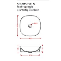 Раковина 42x42 см Artceram Ghost GHL001 01 58 mosaico platinox0