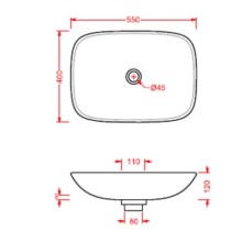 Раковина 55x40 см Artceram La Fontana LFL006 01 00