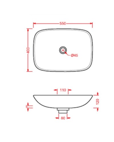 Раковина 55x40 см Artceram La Fontana LFL006 01 00