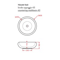Раковина 43x43 см Artceram Tao TOL001 01 00