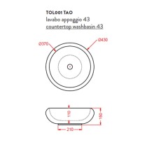 Раковина 43x43 см Artceram Tao TOL001 01 00