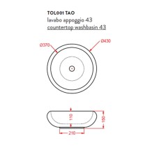 Раковина 43x43 см Artceram Tao TOL001 01 00