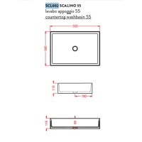Раковина 55x38 см Artceram Scalino SCL002 16 00 blu zaffiro