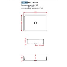 Раковина 55x38 см Artceram Scalino SCL002 16 00 blu zaffiro