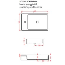 Раковина 60x38 см Artceram Scalino SCL003 05 00