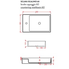 Раковина 60x38 см Artceram Scalino SCL003 05 00