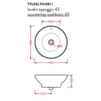 Раковина 43x43 см Artceram Fuori 1 TFL002 01 00 bix0