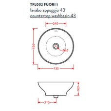 Раковина 43x43 см Artceram Fuori 1 TFL002 01 00 bix0