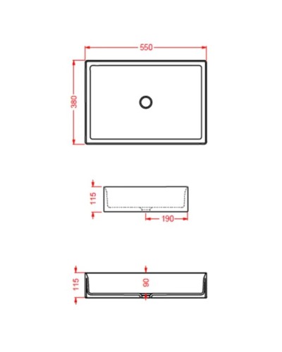 Раковина 55x38 см Artceram Scalino SCL002 15 00 grigio oliva
