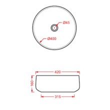 Раковина 42x42 см Artceram Cognac COL001 19 00 ombra bruciata