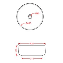 Раковина 42x42 см Artceram Cognac COL001 01 61