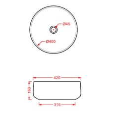 Раковина 42x42 см Artceram Cognac COL001 01 61