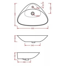 Раковина 60x44 см Artceram Plettro PTL001 01 00 bi
