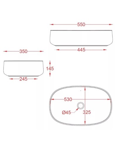 Раковина 55x35 см Artceram Cognac COL003 13 00