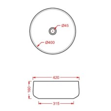 Раковина 42x42 см Artceram Cognac COL001 12 00 gz