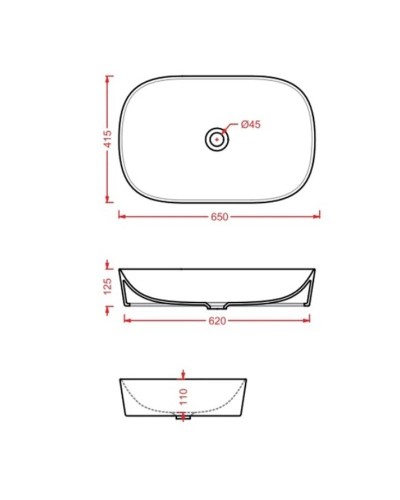 Раковина 65x41,5 см Artceram Ghost GHL002 15 00 grigio olivax0
