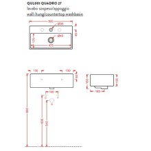 Раковина 50x27 см Artceram Quadro QUL001 01 00 bi