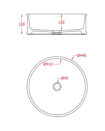 Раковина-чаша Artceram Atelier 44 ATL001 41 00 Matera