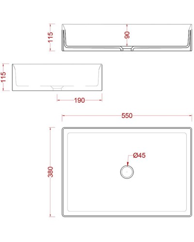 Раковина-чаша Artceram Scalino 55 SCL002 17 00 Черная матовая