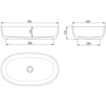 Раковина 69x39,5 см Salini S-Stone Luce 110721M