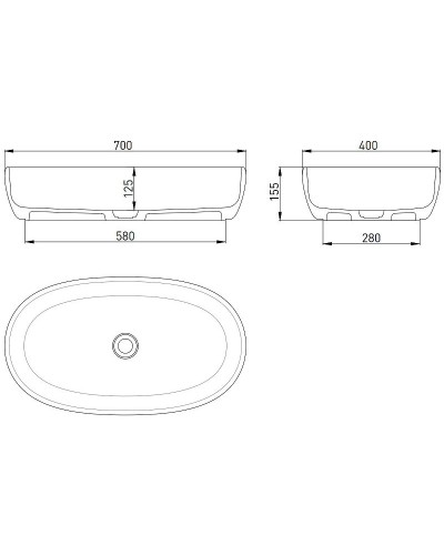 Раковина 69x39,5 см Salini S-Stone Luce 110721M