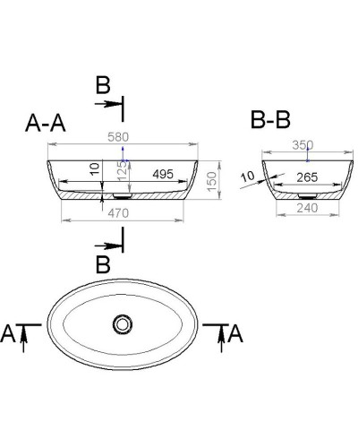 Раковина 58x35 см Salini S-Stone Alda 01 110621M
