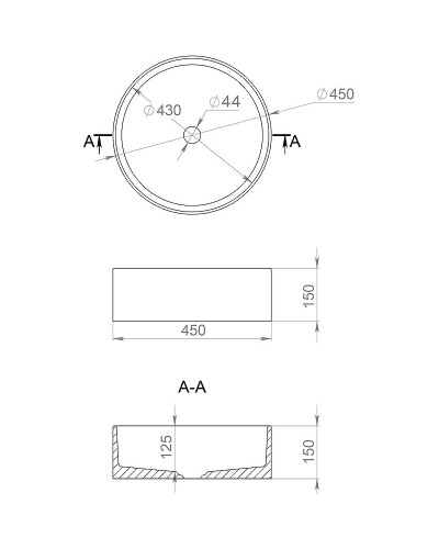 Раковина 45x45 см Salini S-Stone Armonia 02 130112SM