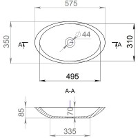Раковина 57,5x35 см Salini S-Stone Callista 02 1101202SM