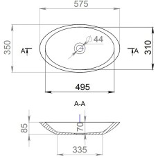 Раковина 57,5x35 см Salini S-Stone Callista 02 1101202SM