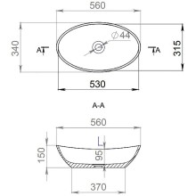 Раковина 56x34 см Salini S-Sense Noemi 1101103G