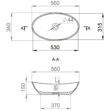 Раковина 56x34 см Salini S-Sense Noemi 1101103G