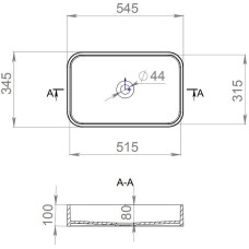 Раковина 54,5x34,5 см Salini S-Sense Callista 01 1101104G