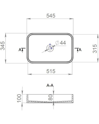 Раковина 54,5x34,5 см Salini S-Sense Callista 01 1101104G