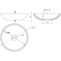 Раковина 37x37 см Salini S-Stone Callista 05 1101205SM