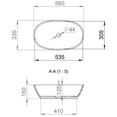 Раковина 56x33,5 см Salini S-Sense Sofia 1101106G