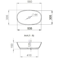 Раковина 56x33,5 см Salini S-Stone Sofia 1101206SM