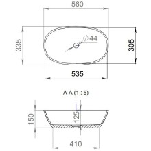 Раковина 56x33,5 см Salini S-Stone Sofia 1101206SM