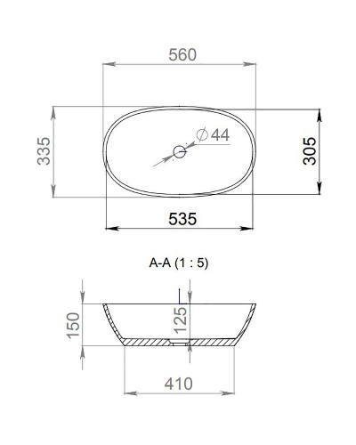 Раковина 56x33,5 см Salini S-Stone Sofia 1101206SM