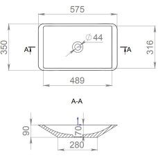 Раковина 57,5x35 см Salini S-Sense Callista 03 1101107G