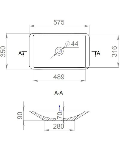 Раковина 57,5x35 см Salini S-Sense Callista 03 1101107G