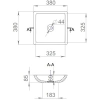 Раковина 38x38 см Salini S-Sense Callista 04 1101108G