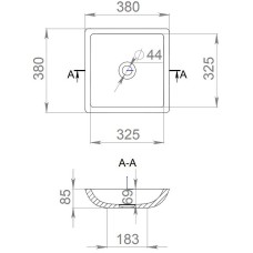 Раковина 38x38 см Salini S-Sense Callista 04 1101108G