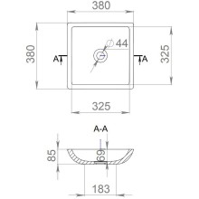 Раковина 38x38 см Salini S-Stone Callista 04 1101208SM
