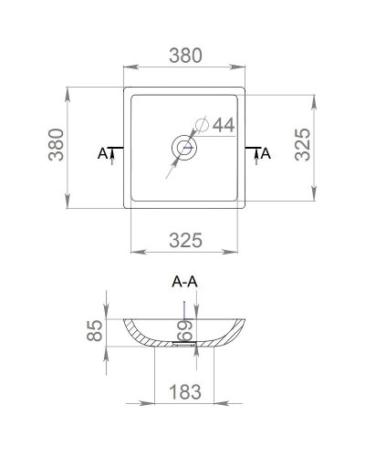 Раковина 38x38 см Salini S-Stone Callista 04 1101208SM