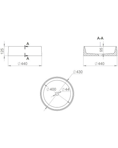 Раковина 44x44 см Salini S-Stone Gloria 01 1102201M
