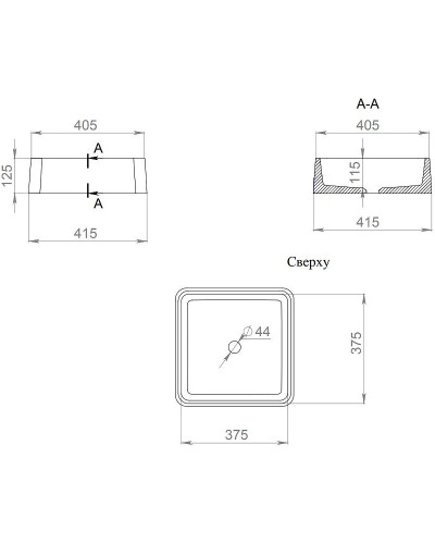 Раковина 41,5x41,5 см Salini S-Stone Gloria 02 1102202M